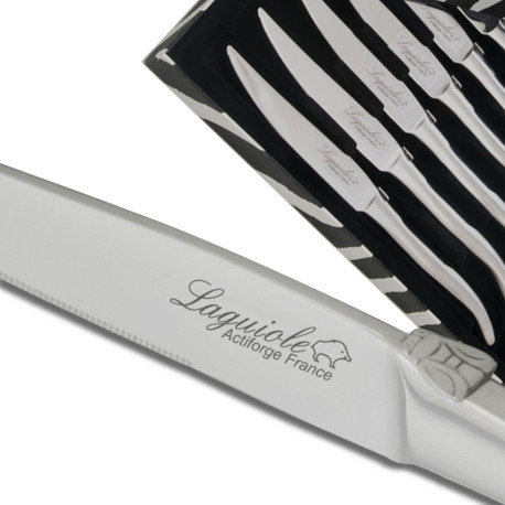 Box-set of 6 flat stainless steel Laguiole steak knives - Image 1010