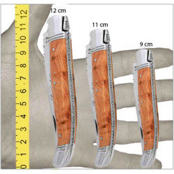 Laguiole manche en bois de genévrier et mitres en inox