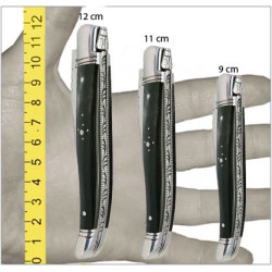 laguiole manche en corne noire et mitres en inox