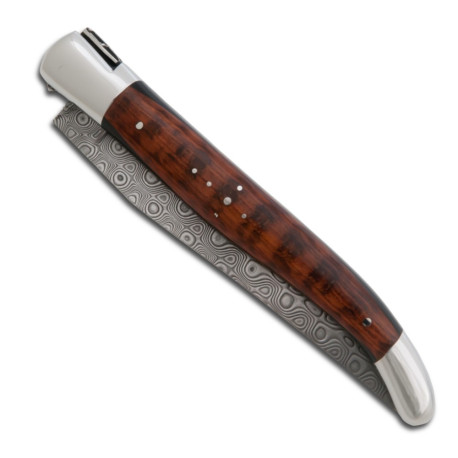 Laguiole Freemason’s Knife ebony and mimosa wood handle, damascus blade - Image 1115