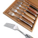 Boxed set of 6 Laguiole forks in assorted wood - Image 1543