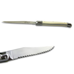 laguiole de table ABS luxe blanc avec micro-denture