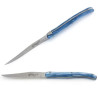 Set of 6 laguiole steak knives blue color plexiglass handles