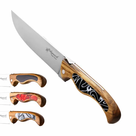 Couteau de chef laguiole oiseau 15 cm avec manche en olivier