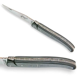 laguiole knife with grey paperstone handle