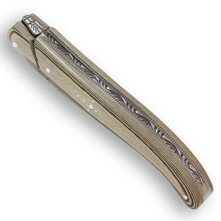 laguiole knife with beige paperstone handle