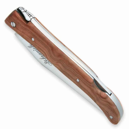 Couteau laguiole à pompe en bois d'olivier