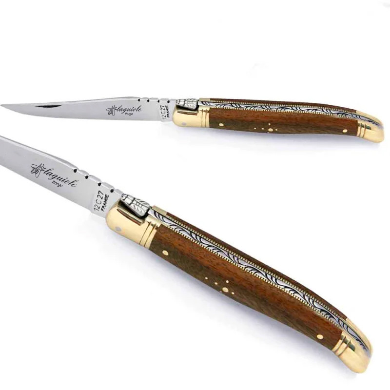 laguiole knife palissander with sheath made in France by Iforge