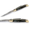 laguiole pocket knife with Black Horn handle and brass bolsters, corkscrew