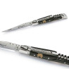 laguiole knife with astrological sign inlayed in the ebony handle, corkscrew