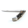 laguiole knife with astrological sign inlayed in the ebony handle, corkscrew