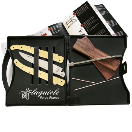 Folding laguiole in brass kit with full handle