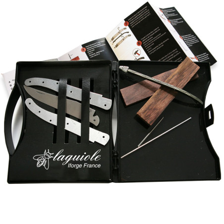 Folding laguiole in stainless steel kit with full handle