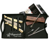 Folding laguiole knife kit with corkscrew and 2 brass bolsters