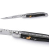 laguiole pocket knife with astrological sign inlayed in the ebony handle