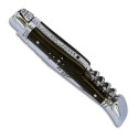 Couteau Laguiole manche en bois d'ébène avec tire-bouchon et mitres en inox 12 cm - Image 1638