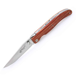 Couteau laguiole liner lock en bois de rose + étui cuir