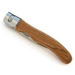 Oyster laguiole knife with turning ferrule and black sheath