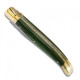 Couteau Laguiole manche en bois de stamina vert et mitres en laiton 12 cm - Image 1646