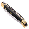 Personalised laguiole knife in ebony and brass with engraving