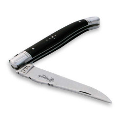 laguiole knife with ebony handle + sharpener + wooden pencil