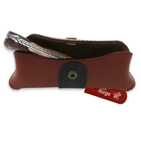 laguiole bird knife olive violet wood with leather case