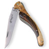 laguiole bird knife olive and rosewood handle + brown leather sheath + sharpener