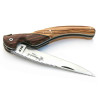 Customized laguiole bird knife in violet wood with engraving on the back