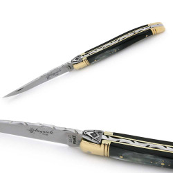 laguiole Freemason’s Knife with  black horn handle 12  cm