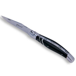 laguiole knife with ebony and 2 bone bars handle