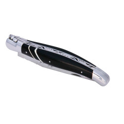laguiole knife with ebony and 2 bone bars handle