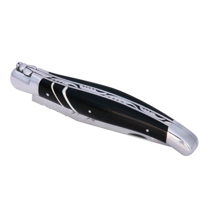 laguiole knife with ebony and 2 bone bars handle
