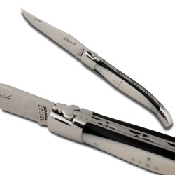 Couteau laguiole avec un manche bi-matière ébène izmir