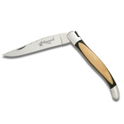 Couteau laguiole avec un manche bi-matière ébène et buis