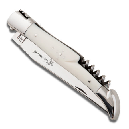 Couteau laguiole avec manche bi-matière ébène izmir, tire-bouchon