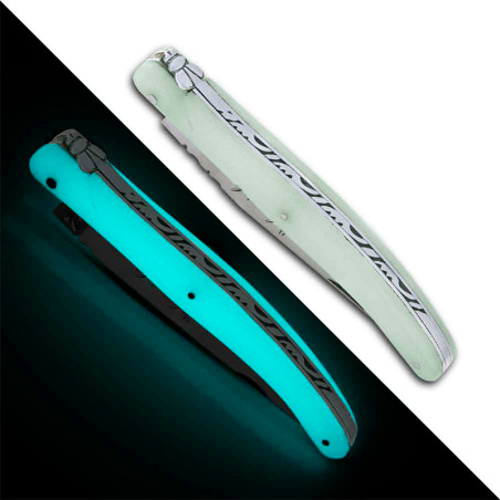 Couteau laguiole plein manche luminescent