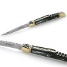Couteau laguiole Franc-Maçon manche en corne noire avec tire-bouchon
