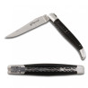 Ebony Wood laguiole knife, spring and plates fileworked