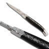 Couteau laguiole avec manche en ébène, platines et ressort entièrement guillochés