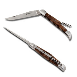 laguiole knife with stabilized Walnut handle, corkscrew