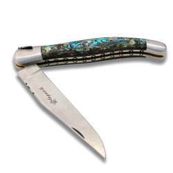 laguiole knife Abalone handle with double plates