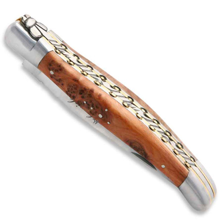 laguiole knife Juniper handle with double plates