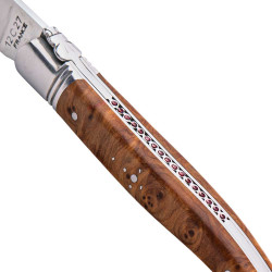 laguiole knife with pearls on a walnut handle