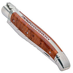 laguiole knife with pearls on a walnut handle