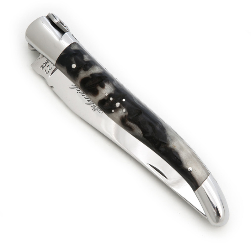 laguiole Fleur de Lys avec manche en croûte de Bélier