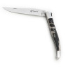 Heraldic lily laguiole knife with full ram horn handle