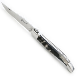 laguiole Fleur de Lys avec manche en croûte de Bélier