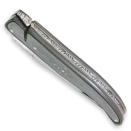laguiole knife with grey paperstone handle