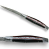 Laguiole abeille design en G10 noir et filet rouge