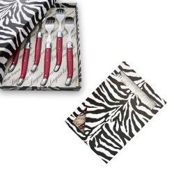 Coffret de  6 fourchettes laguiole ABS de couleur fuschia